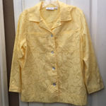 FINAL MARKDOWN Denim and company tone on tone blouse small Yellow Photo 0