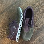 on cloud  Purple Green Tennis Shoes Photo 1