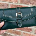 Liz Claiborne First Access  Hunter Green Bifold Wallet checkboard cover Photo 0