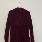 MATTY M Chenille Cardigan Burgundy Maroon Red Ribbed Chunky Knit Long Sweater S Photo 11