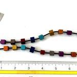Colorful cubed necklace on cord Photo 5