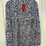 Tigerlily ‎ Anthropologie Navy Leopard Print Button Down Blouse size 6 NWT Photo 0