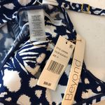 Beyond Control Tankini Top V Neck Removable Cups Animal Print Blue White 10 Photo 3