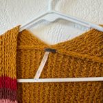 Free People  Winding Road Knit Colorful Rainbow Long Flare Cardigan Sweater L Photo 1