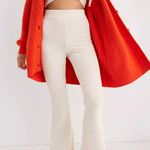 Aerie White Ribbed Flare Pants Photo 0