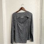 Athleta  Womens Shirt Blue White Stripe Breezy Long Sleeve Cut Out Plus Size 1X Photo 3