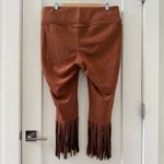 Slim Factor By Investments Women's Plus Pants Faux Suede Fringe Size 1X Brown Photo 5
