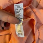Lascana Womens Blouse Top Short Sleeve V Neck Abalone Button Coral Orange 10 Photo 7