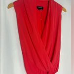Bebe bodysuit short sleeve v neck silk coral party XS NWOT Photo 2