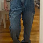 Forever 21 Dark Wash Baggy Cargo Jeans Photo 2