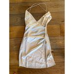 SEROYA Leah Silk Mini Dress Pearl Womens Size Medium White Photo 6