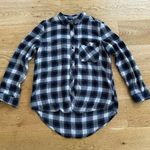 BDG Urban Outfitters  Flannel Plaid Button Up Shirt in Blue and Grey Photo 0
