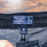 Abercrombie & Fitch A&F • Simone High Rise Short black stretch denim cutoffs rolled hem cuffed Photo 4