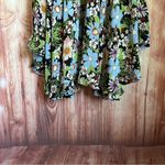 LHD The Riviera Black Silk Blend Blue Floral Print Midi Skirt Size 0 Photo 4