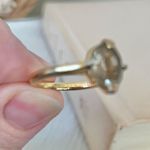 18KHG Avon Smokey Solitaire Oval Gold Ring Minimal Elegant Classic Femme Neutral Jewelry Photo 9