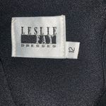 Leslie Fay Vintage Womens size 12 black tiered ruffle rhinestone bow dress Photo 7