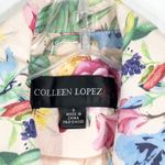 Colleen Lopez Small Jacket Faux Leather‎ Floral Ivory Pink Green Zip Lined 1335 Photo 10