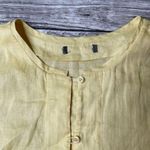 Unbranded 100% Linen Sleeveless Button Up Button Down Shirt Blouse Yellow Large Photo 6