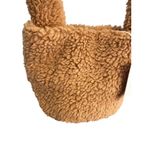 Fadivo New York Brown Sherpa Teddy Bucket Bag Handbag Baguette Snap Closure NWT Photo 1