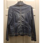 Cato Women's Size Medium Blazer-Style Medium Wash Denim Cropped Jean Jacket Photo 1