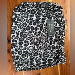 Torn By Ronny Kobo  Ruched Stretchy Bodycon skirt in snow leopard size small nwt Photo 0