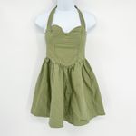 Princess Polly Womens Halter Corset Cotton Linen Blend Lyle Mini Dress Size 2 Photo 2