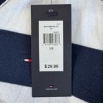 Tommy Hilfiger Navy Blue White Stripe V Neck Long Sleece Tee Shirg Sz Large NWT Photo 5