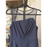 Adrianna Papell Stretch Knit Crepe Draped Illusion Short Faux Wrap Dress Midnigh Photo 5