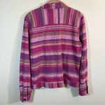 Christopher & Banks  Pink Striped Western Button Down Shirt Linen Blend Medium Photo 10