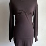 superdown X Revolve Tina Ribbed Underwire Chocolate Brown Dress Size Small NWT Photo 3