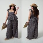 Selkie Garden Song Weekender Floral Ruffle Jumpsuit Black Pink Large NWT Photo 1