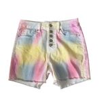 AQUA Multicolor Pastel Button Fly Denim Shorts Size 26 Photo 4