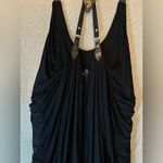Aryn K  Black Jersey Overalls Dress Side Large Photo 4