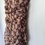 Urban Outfitters Austin Mesh Mini Dress Checkered Patterned Brown Size XS Photo 2