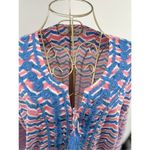 Vineyard Vines 100% cotton embroidered blue pink swim cover up size large Photo 3