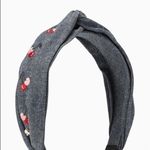 Kate Spade  New York Cherry Denim Headband Twist Knot Embroidered NWT Photo 4