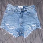 ZARA High Waisted Ripped Denim Shorts Photo 0
