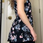 Lily White Black Floral Flower Pattern Tank-Top Blouse |  Photo 3