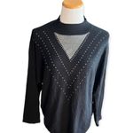 Womens Madison Embellished Studded Mock Neck Stunning Sweater Photo 0