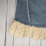 Urban Outfitters Kimchi Blur  Denim And Lace Coquette Ruffle Tube Top Size L NWT Photo 2