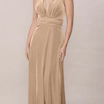 Revelry Dylan Velvet Dress Gold Champagne Size 2 Photo 0