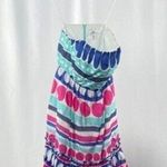Vineyard Vines Ocean Splash Cotton Silk Strapless Mini Dress Blue Pink Sz 4 Photo 0