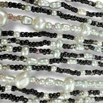 Free People  Bohemian Shell Beaded Ocean Eyes Dangle Earrings Black Pearl NWT Photo 5