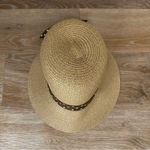Nicole Marciano 100% Straw Split Brim Bow Polka Dot Summer Hat Tan Photo 4