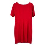 Talbots  Size 8 Petites Red Short Sleeve‎ Dress Midi Length Zip Up Rear Fitted Photo 1