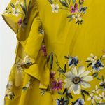 DR2 Yellow Floral Blouse with Purple Accents Size M Photo 12