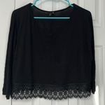 Love Culture Half sleeve black top with lace detail from  Photo 0