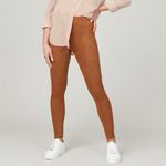 Spanx  Faux Suede Pull On High Waisted Leggings Rich Caramel Size Large Photo 1