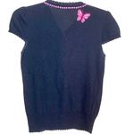 Nanette Lepore Vintage Butterfly Sequence Embroidered Button Down Sweater Photo 1