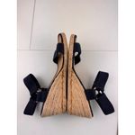 Ralph Lauren Lauren  Navy Blue Canvas Espadrille Wedge Sandals Women Size 6.5 Photo 5